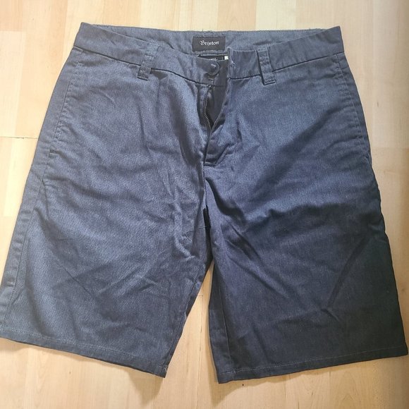 NWT Men's Brixton Carter Slack Shorts in Blue Denim - Size 34 - Picture 2 of 3